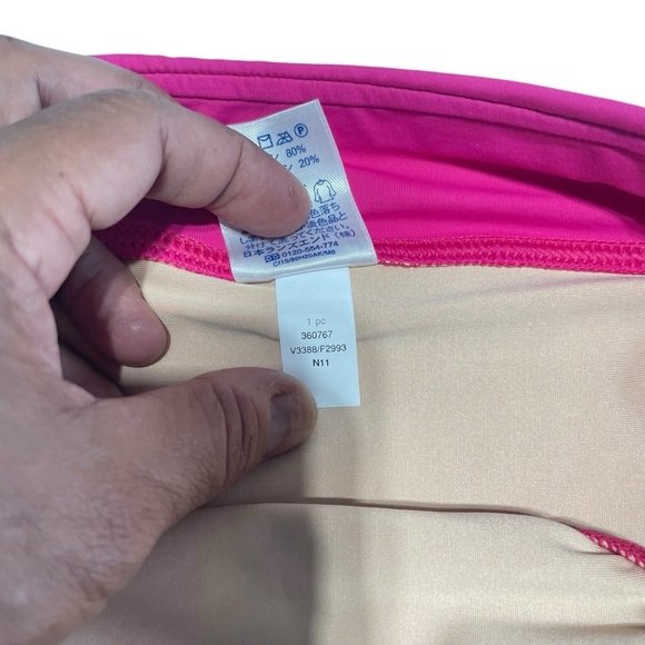 Lands' End size 8 Mini swim skirt w slit tummy control Bright Pink 360767 - Picture 6 of 9